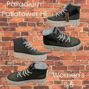 Palladium 9.5 Women's Pallatower Hi Olive Night